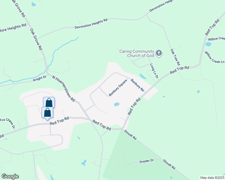 map of restaurants, bars, coffee shops, grocery stores, and more near 12 Banbury Square in Hummelstown
