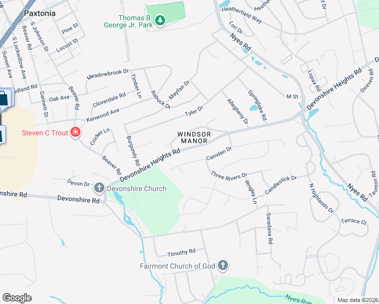 map of restaurants, bars, coffee shops, grocery stores, and more near 5978 Camden Drive in Harrisburg