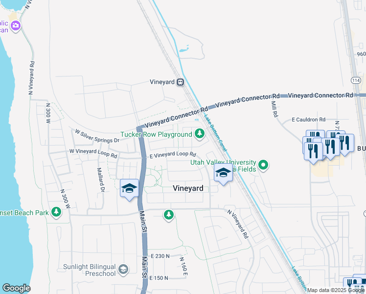 map of restaurants, bars, coffee shops, grocery stores, and more near in Orem