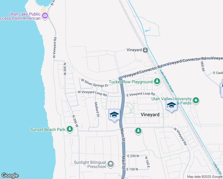 map of restaurants, bars, coffee shops, grocery stores, and more near 27 West Seasons Drive in Vineyard