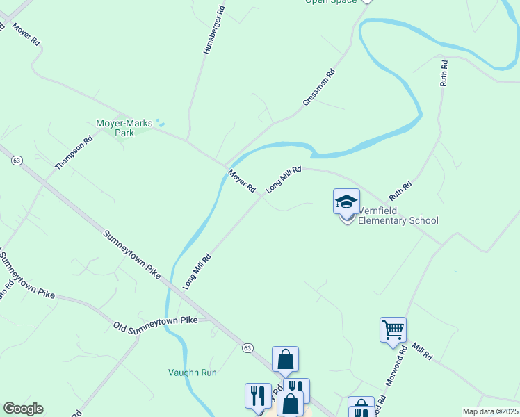 map of restaurants, bars, coffee shops, grocery stores, and more near 1001 Branch Mill Road in Telford