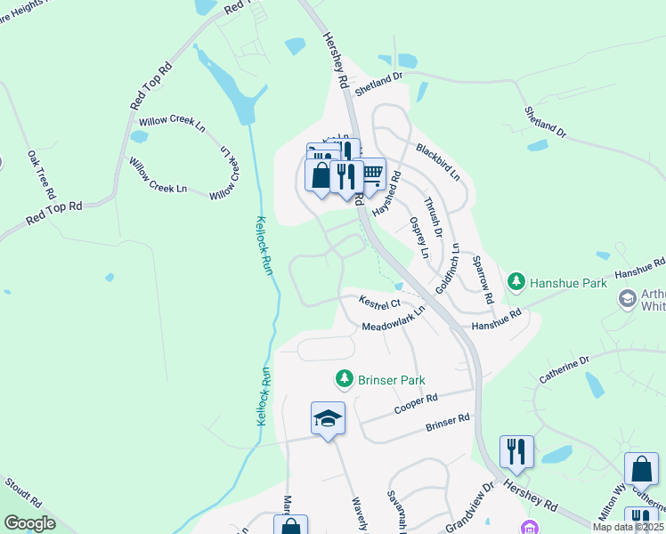 map of restaurants, bars, coffee shops, grocery stores, and more near 106 Martin Court in Hummelstown
