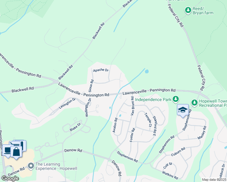 map of restaurants, bars, coffee shops, grocery stores, and more near 286 Pennington Lawrenceville Road in Pennington