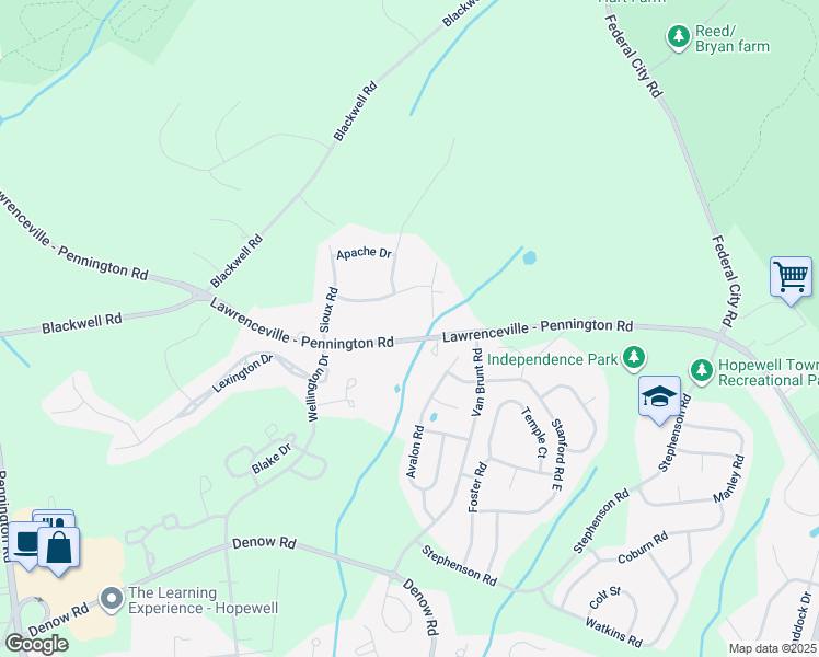 map of restaurants, bars, coffee shops, grocery stores, and more near 286 Pennington Lawrenceville Road in Pennington