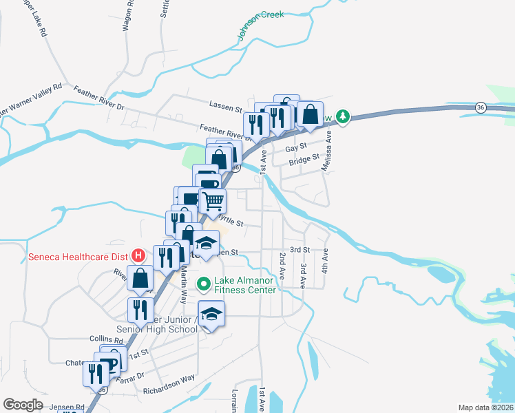 map of restaurants, bars, coffee shops, grocery stores, and more near 286 Laurel Lane in Chester