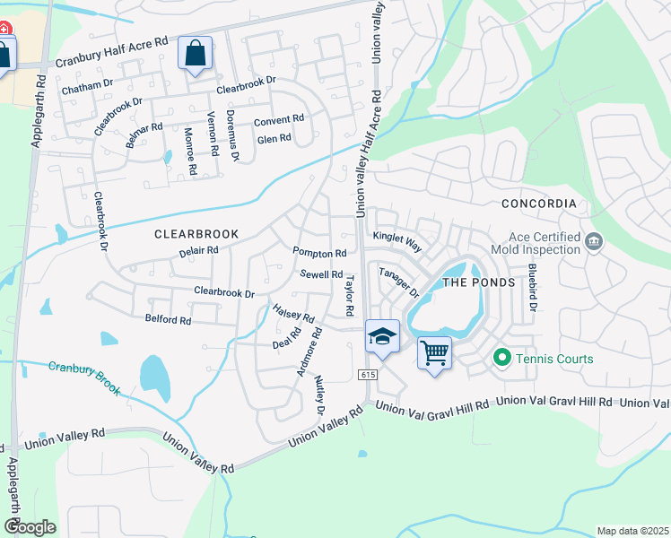map of restaurants, bars, coffee shops, grocery stores, and more near 812A Sewell Road in Monroe Township
