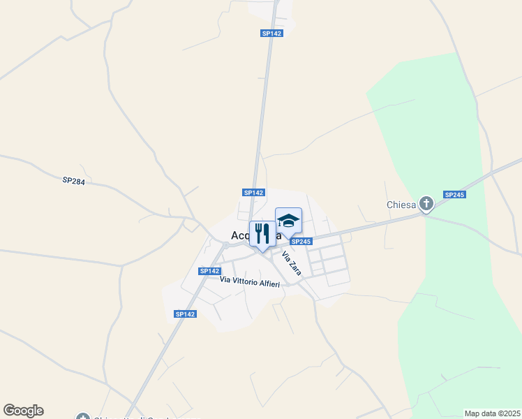 map of restaurants, bars, coffee shops, grocery stores, and more near in Acquarica di Lecce