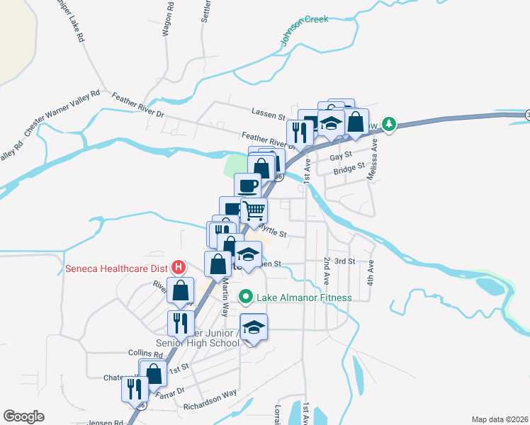 map of restaurants, bars, coffee shops, grocery stores, and more near 168-276 Myrtle St in Chester