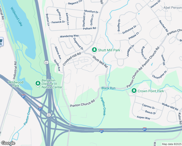 map of restaurants, bars, coffee shops, grocery stores, and more near 1511 High Pointe Drive in Harrisburg