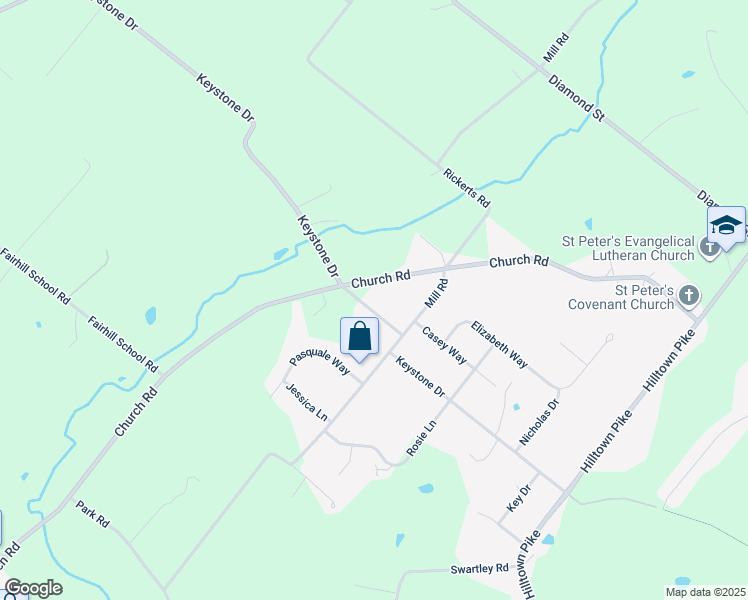 map of restaurants, bars, coffee shops, grocery stores, and more near 2017 Keystone Drive in Hatfield