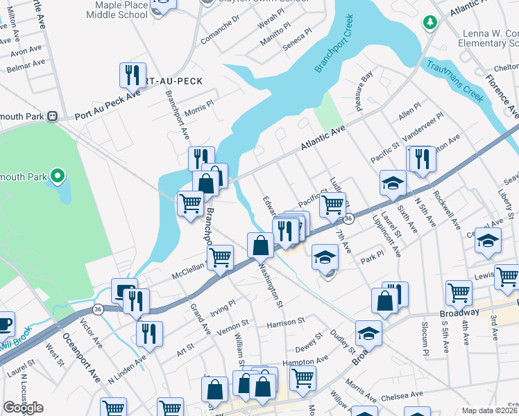 map of restaurants, bars, coffee shops, grocery stores, and more near 228 Edwards Avenue in Long Branch