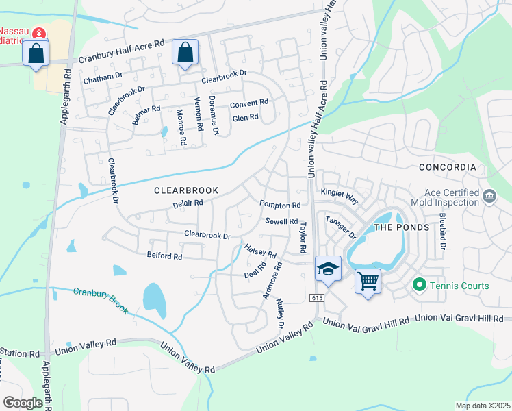 map of restaurants, bars, coffee shops, grocery stores, and more near 742A Pompton Road in Monroe Township