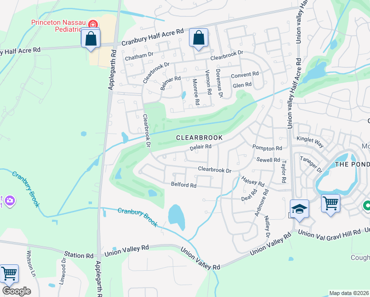 map of restaurants, bars, coffee shops, grocery stores, and more near 491A Delair Road in Monroe Township
