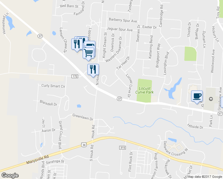 map of restaurants, bars, coffee shops, grocery stores, and more near 137 Niatross Place in Delaware