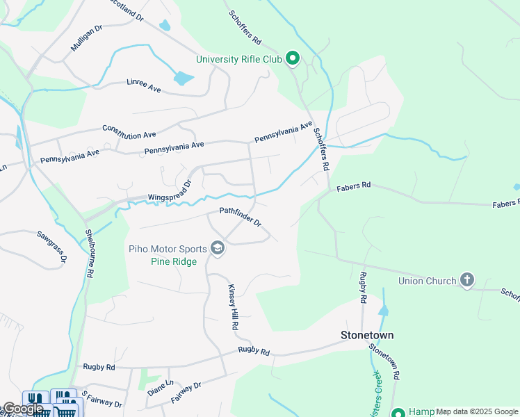 map of restaurants, bars, coffee shops, grocery stores, and more near 2 Brookside Court in Birdsboro
