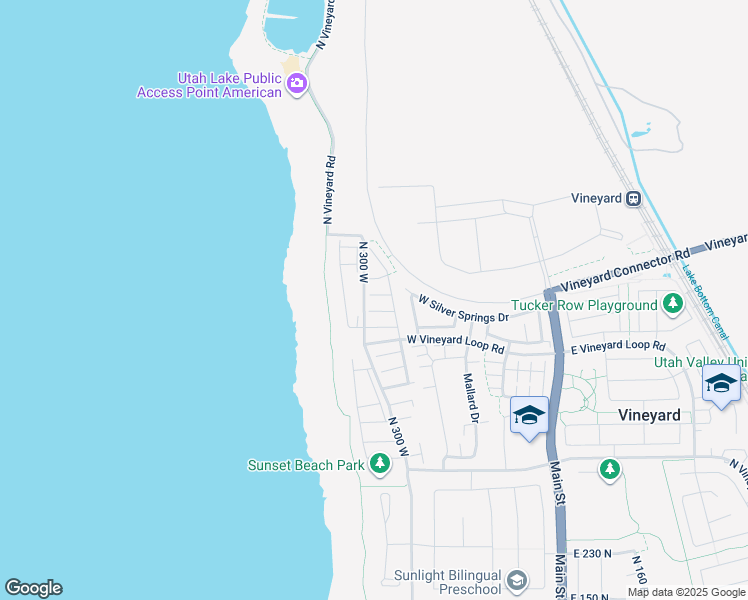 map of restaurants, bars, coffee shops, grocery stores, and more near 287 West 700 North in Vineyard