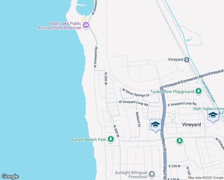 map of restaurants, bars, coffee shops, grocery stores, and more near 275 West 700 North in Vineyard