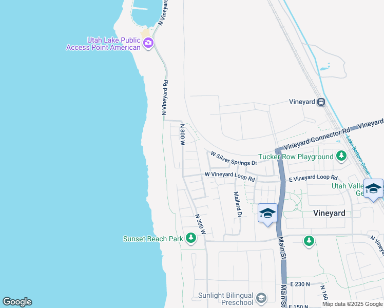 map of restaurants, bars, coffee shops, grocery stores, and more near 279 West 700 North in Vineyard