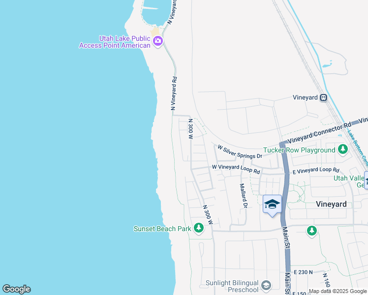 map of restaurants, bars, coffee shops, grocery stores, and more near 668 North 380 West in Vineyard