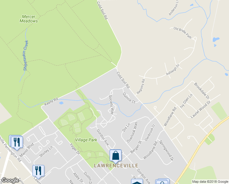 map of restaurants, bars, coffee shops, grocery stores, and more near 14 Jasmine Court in Trenton