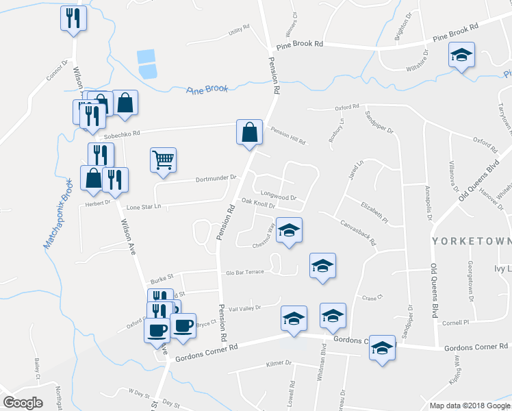 map of restaurants, bars, coffee shops, grocery stores, and more near 75 Chestnut Way in Englishtown