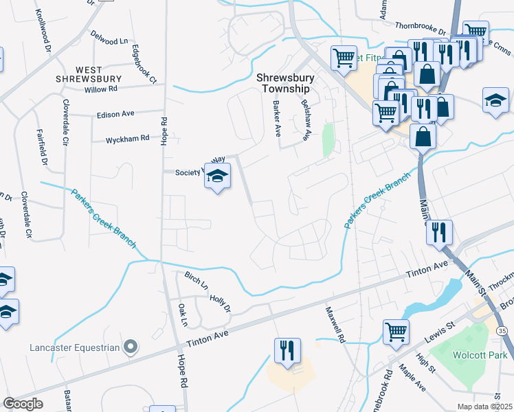 map of restaurants, bars, coffee shops, grocery stores, and more near 4 Beaumont Court in Eatontown