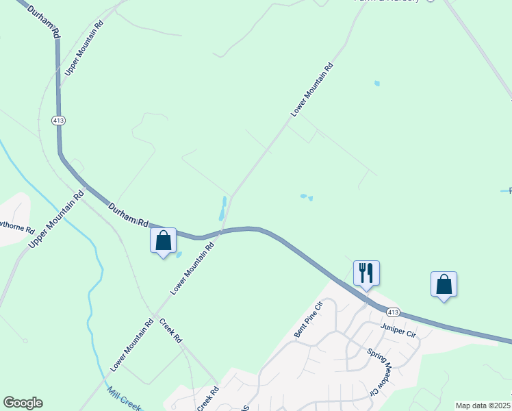 map of restaurants, bars, coffee shops, grocery stores, and more near 4661 Lower Mountain Road in New Hope