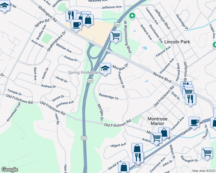 map of restaurants, bars, coffee shops, grocery stores, and more near 113 Canberra Court in Sinking Spring