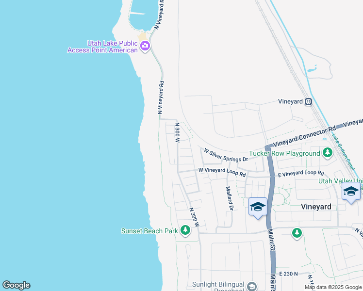 map of restaurants, bars, coffee shops, grocery stores, and more near 292 West 700 North in Vineyard