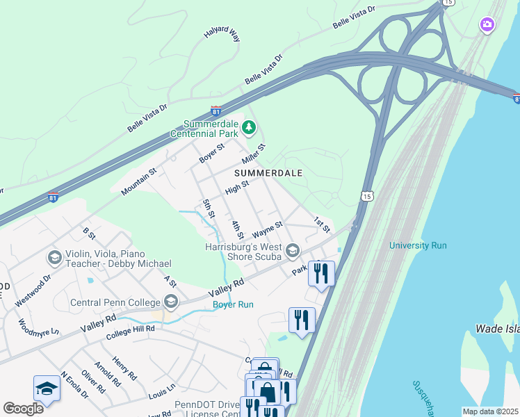map of restaurants, bars, coffee shops, grocery stores, and more near 306 3rd Street in Summerdale