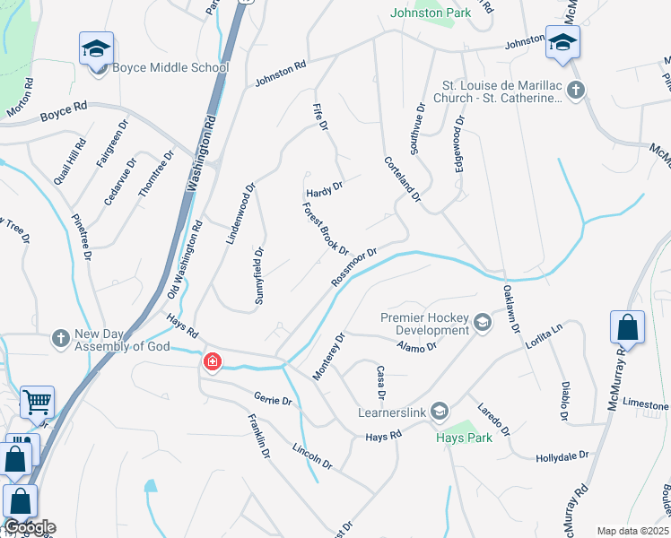 map of restaurants, bars, coffee shops, grocery stores, and more near 2632 Rossmoor Drive in Pittsburgh
