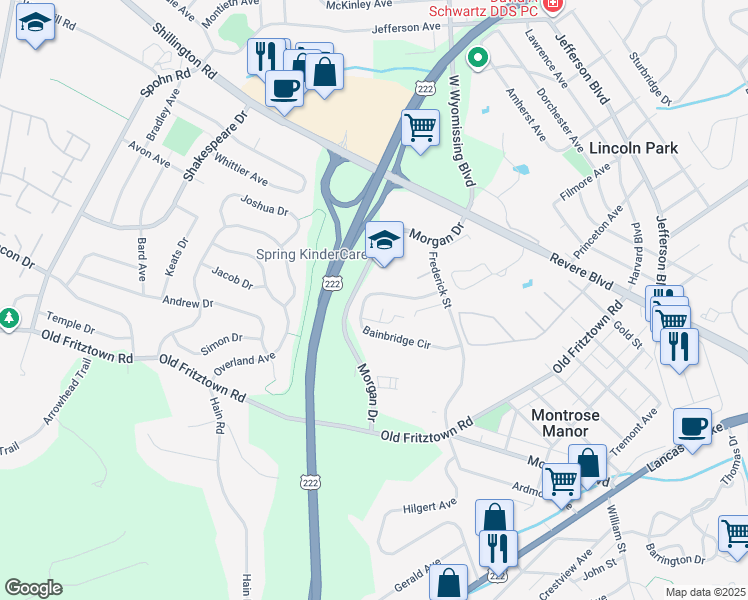 map of restaurants, bars, coffee shops, grocery stores, and more near 113 Canberra Court in Sinking Spring