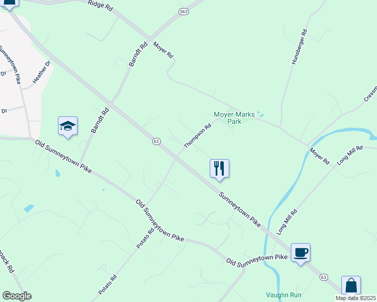 map of restaurants, bars, coffee shops, grocery stores, and more near 1265 Joanne Lane in Telford
