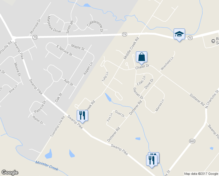 map of restaurants, bars, coffee shops, grocery stores, and more near 139 Fawn Drive in Gilbertsville