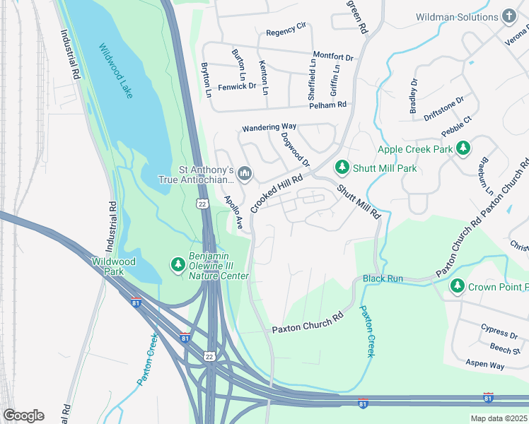 map of restaurants, bars, coffee shops, grocery stores, and more near 1300 Ellis Drive in Harrisburg