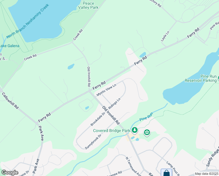 map of restaurants, bars, coffee shops, grocery stores, and more near Mystic View Lane in Bucks County