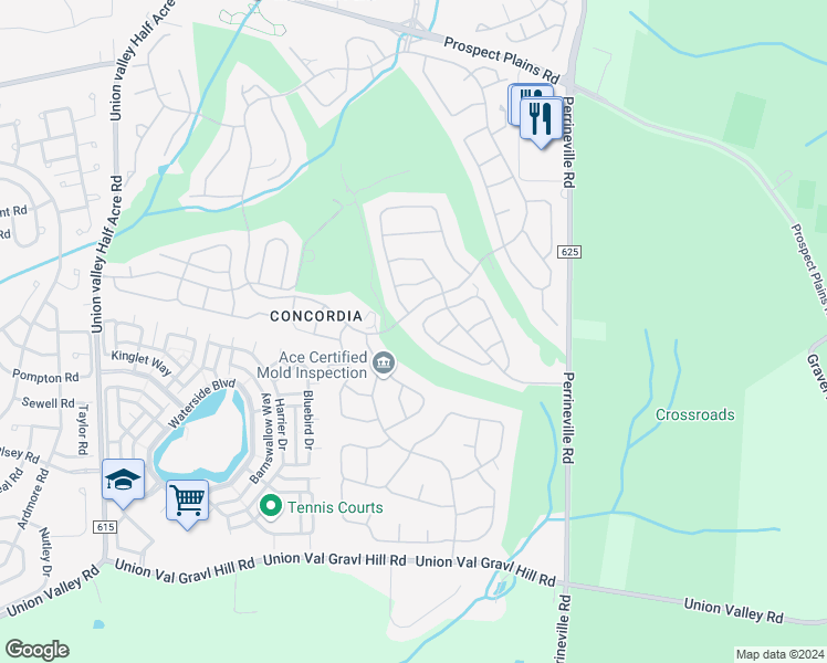 map of restaurants, bars, coffee shops, grocery stores, and more near 68 Yorkshire Drive in Monroe Township