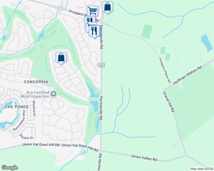 map of restaurants, bars, coffee shops, grocery stores, and more near 1565 Perrineville Road in Monroe Township