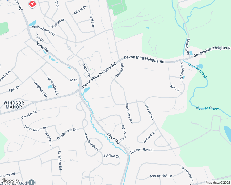 map of restaurants, bars, coffee shops, grocery stores, and more near 6515 Windmere Road in Harrisburg