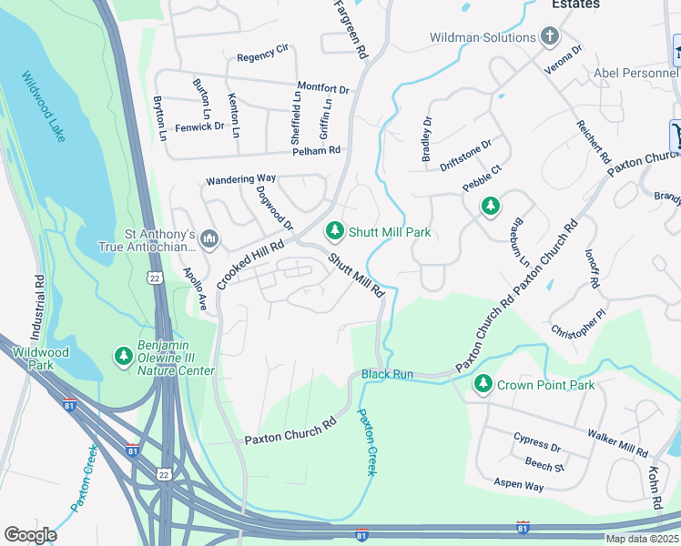 map of restaurants, bars, coffee shops, grocery stores, and more near 1500 High Pointe Drive in Harrisburg