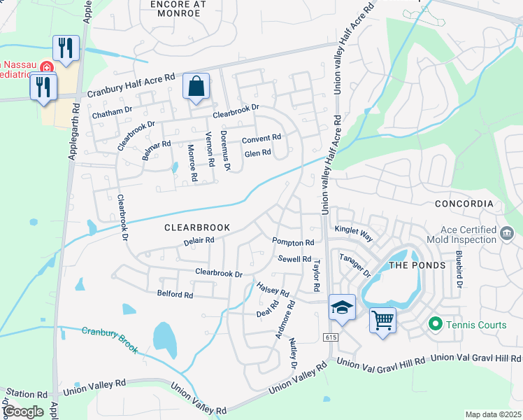 map of restaurants, bars, coffee shops, grocery stores, and more near 720C Delair Road in Monroe Township
