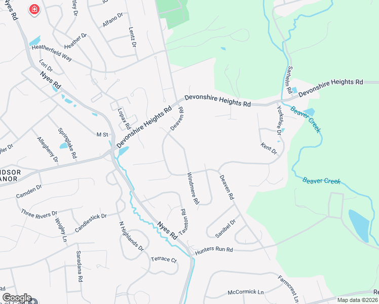map of restaurants, bars, coffee shops, grocery stores, and more near 6520 Windmere Road in Harrisburg