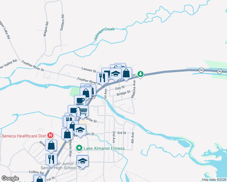 map of restaurants, bars, coffee shops, grocery stores, and more near 251 Gay Street in Chester