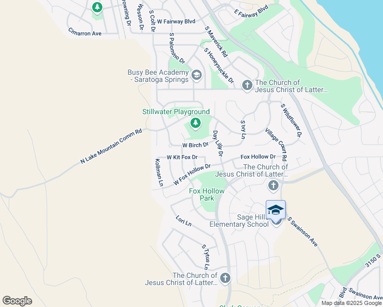 map of restaurants, bars, coffee shops, grocery stores, and more near 414 West Kit Fox Drive in Saratoga Springs