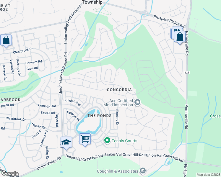 map of restaurants, bars, coffee shops, grocery stores, and more near 37A Edinburgh Drive in Monroe Township