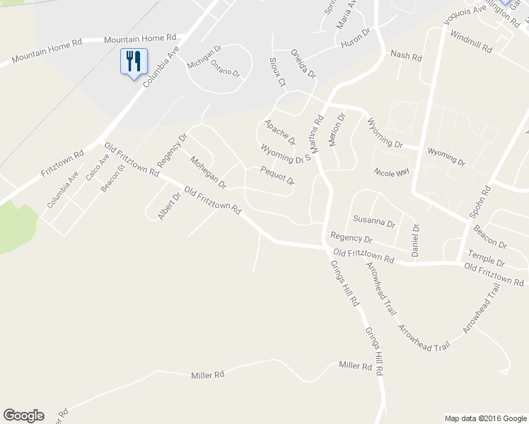 map of restaurants, bars, coffee shops, grocery stores, and more near 3312 Regency Drive in Reading