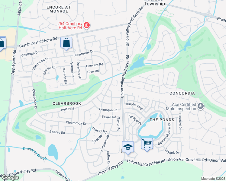 map of restaurants, bars, coffee shops, grocery stores, and more near 779B Ardmore Road in Monroe Township