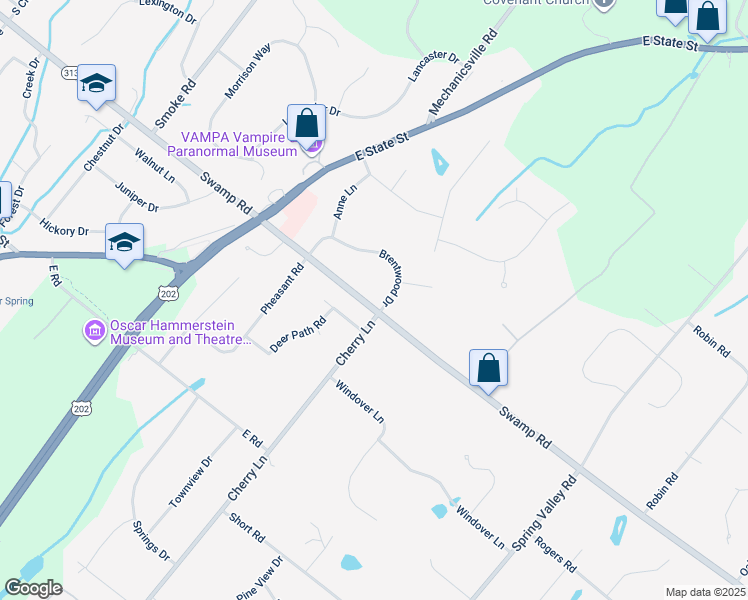 map of restaurants, bars, coffee shops, grocery stores, and more near 3123 Swamp Road in Doylestown