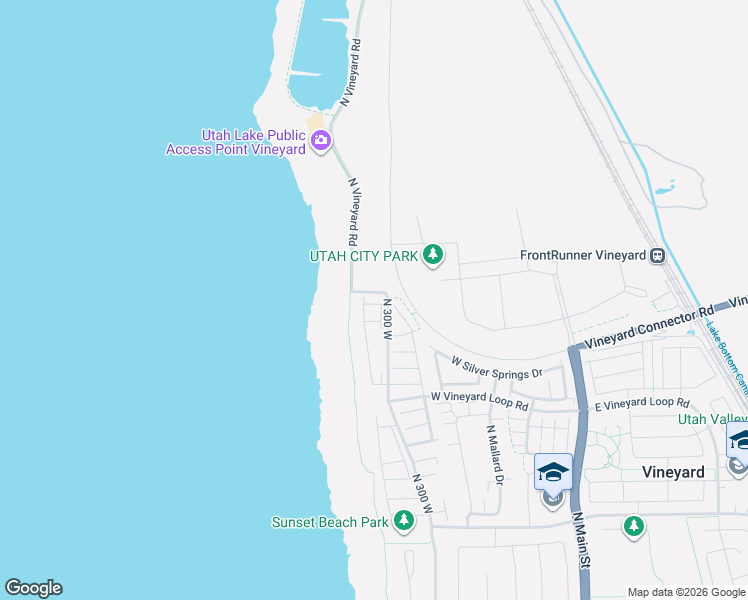 map of restaurants, bars, coffee shops, grocery stores, and more near 352 West 785 North in Vineyard