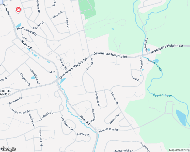 map of restaurants, bars, coffee shops, grocery stores, and more near 6520 Windmere Road in Harrisburg